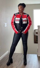 Delta Sigma Theta Leather Biker Jacket