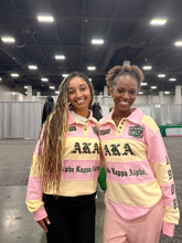 Alpha Kappa Alpha Pink and Cream Rugby Polo