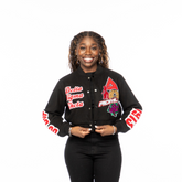 Black Graffiti Delta Sigma Theta Wool Crop Jacket