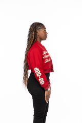 Delta Sigma Theta Crimson Graffiti Wool Crop Jacket