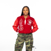 Crimson Delta Sigma Theta Varsity Letterman Jacket-Closeout Item, Will not be restocking