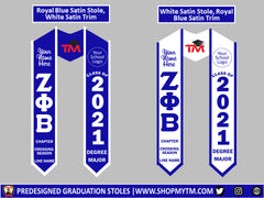 Zeta Phi Beta Custom Predesigned Graduation Stole w/ Garment Care Bag
