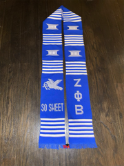 Zeta Phi Beta Kente Cloth Graduation Stole w/ Garment Care Bag