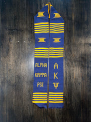 Alpha Kappa Psi Kente Cloth Graduation Stole w/ Garment Care Bag