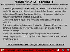 High School Graduation Stole