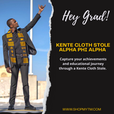 Alpha Phi Alpha Kente Cloth Graduation Stole w/ Garment Care Bag