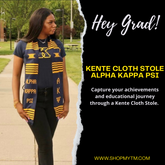 Alpha Kappa Psi Kente Cloth Graduation Stole w/ Garment Care Bag