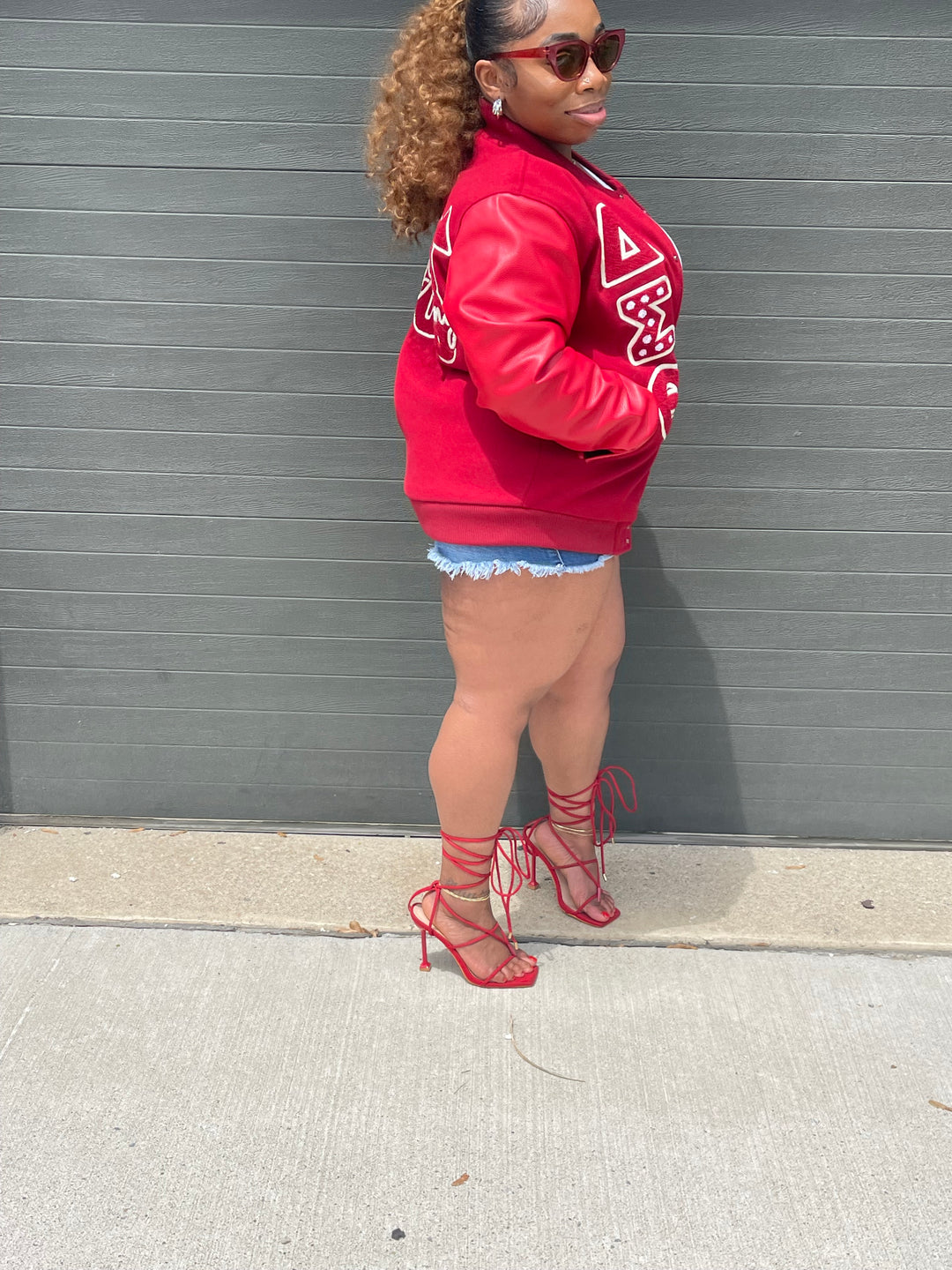 Crimson Delta Sigma Theta Varsity Letterman Jacket