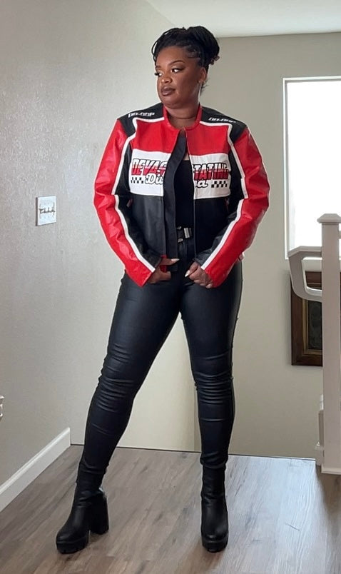 Delta Sigma Theta Leather Biker Jacket