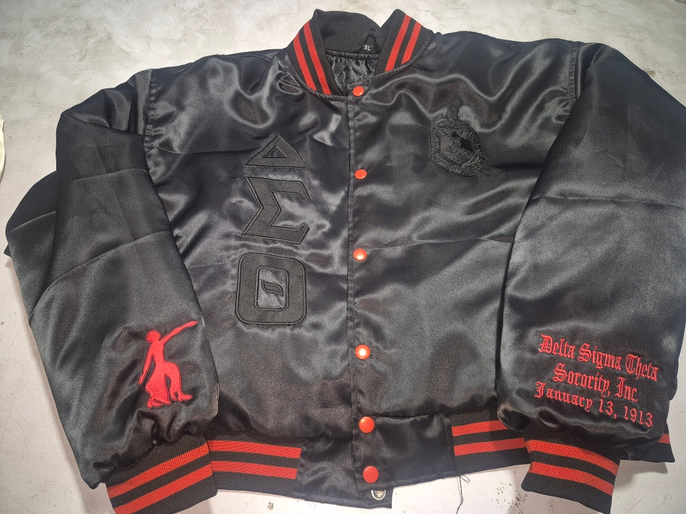 Delta Sigma Theta Monochromatic Satin Bomber Jacket