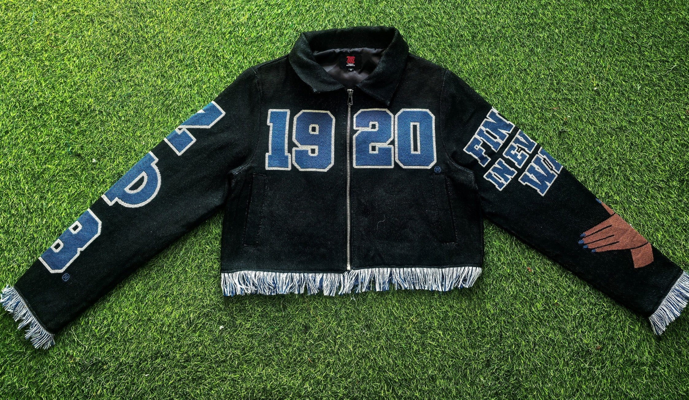 Zeta Phi Beta Black 1920 Tapestry Cropped Jacket