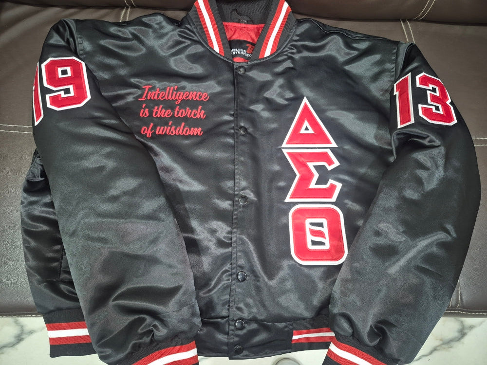 Delta Sigma Theta All of My Love Satin Bomber Jacket