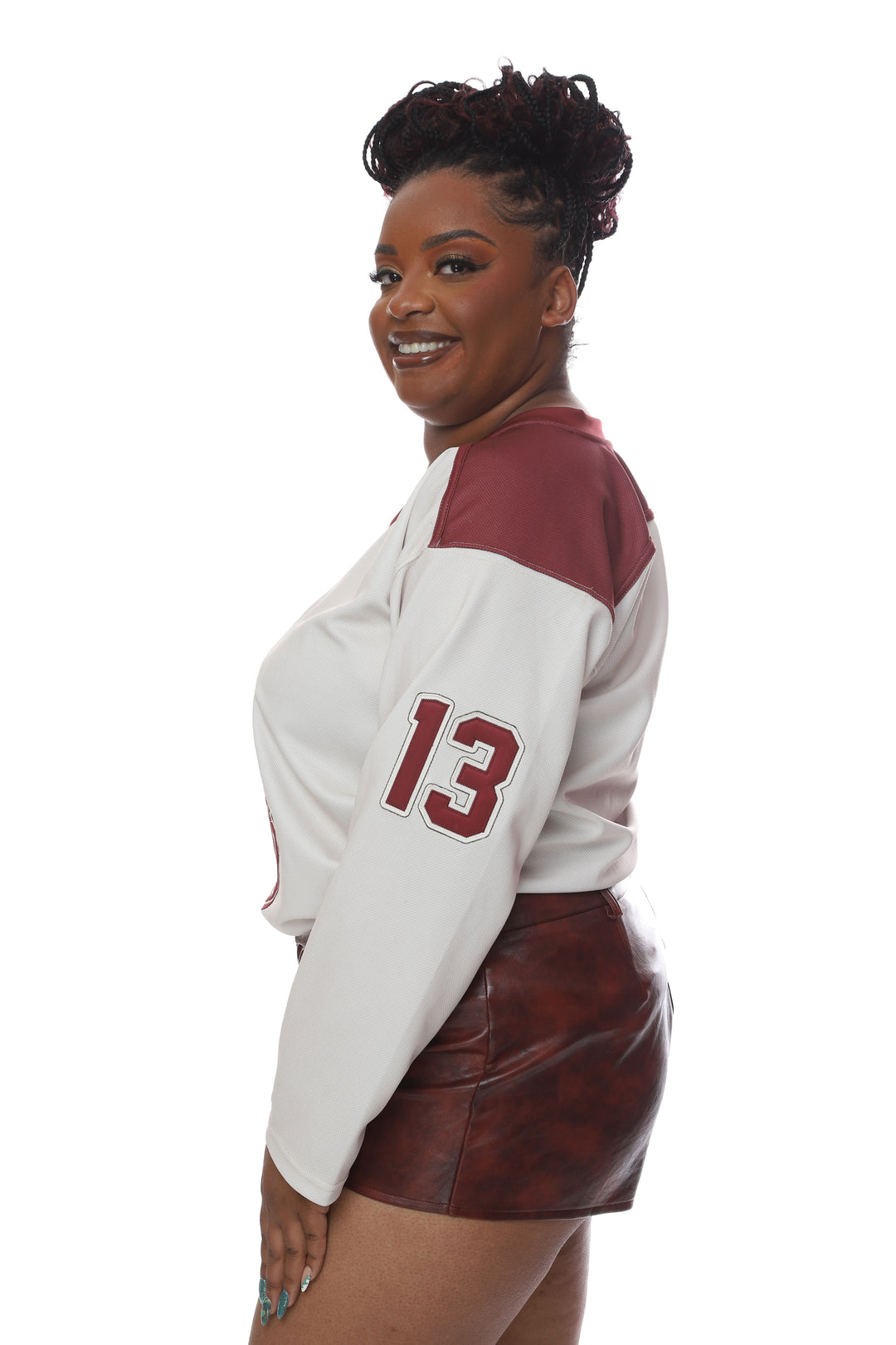 Crimson and Cream Delta Sigma Theta Embroidery Hockey Jersey (4XL ONLY)-Final Sale