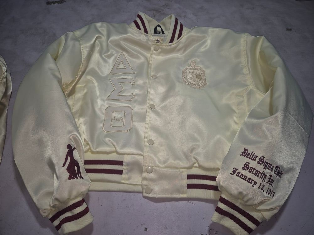 Delta Sigma Theta Monochromatic Satin Bomber Jacket
