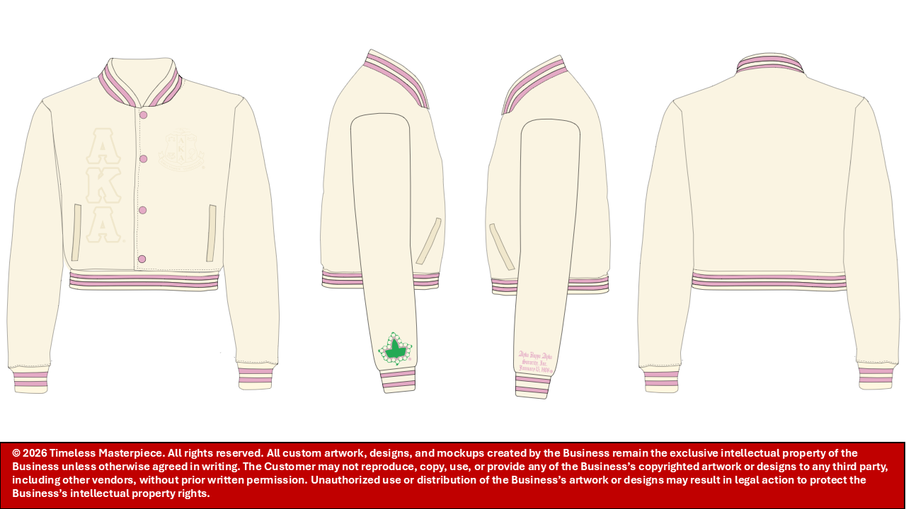 Alpha Kappa Alpha Cream Monochromatic Satin Jacket