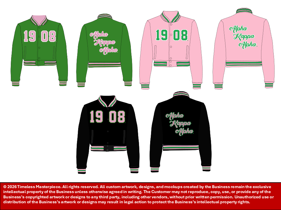 Alpha Kappa Alpha 1908 Satin Bomber Jacket