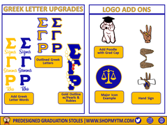 Sigma Gamma Rho Custom Predesigned Graduation Stole w/ Garment Care Bag