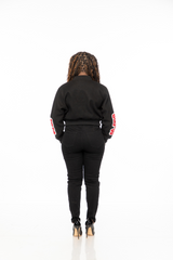 Delta Sigma Theta Black Graffiti Wool Crop Jacket