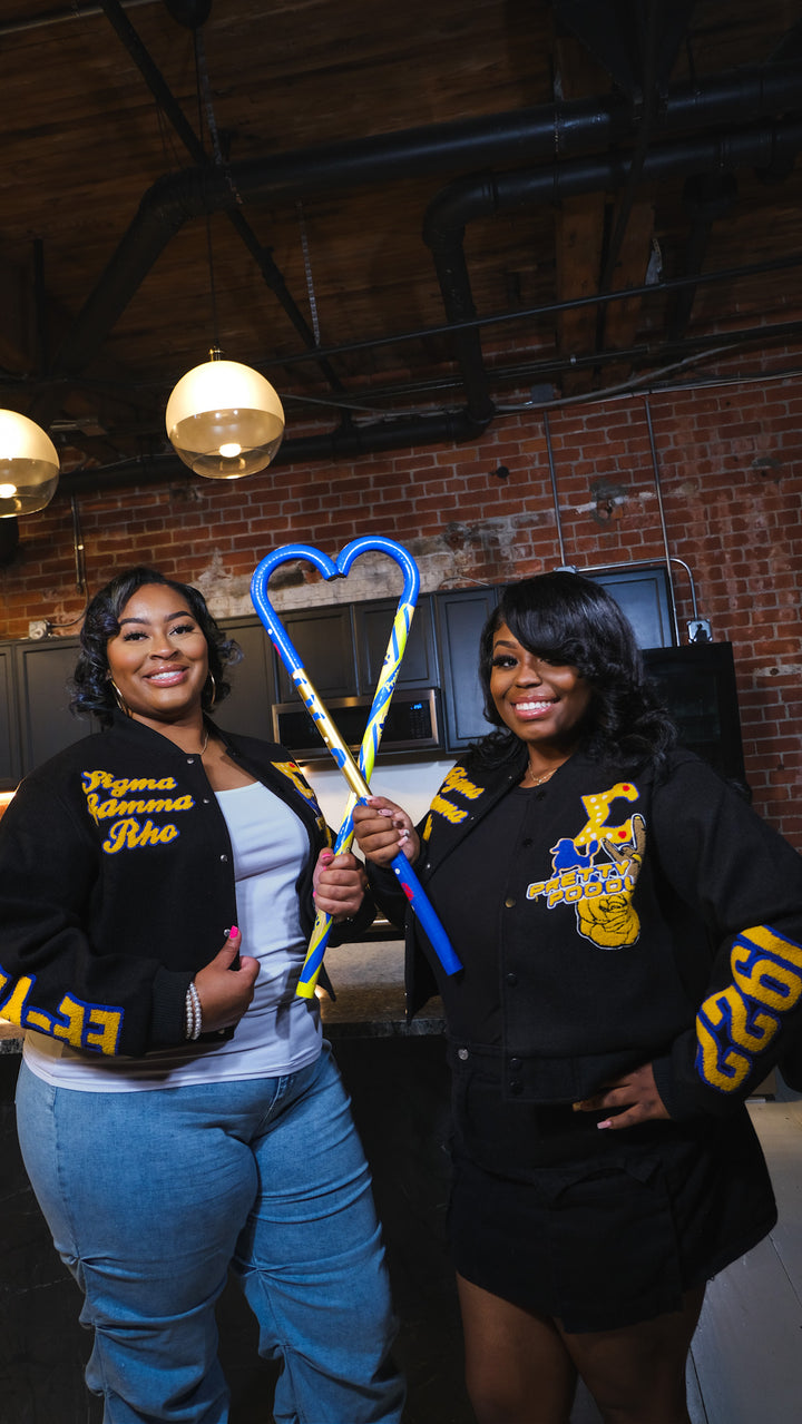Black Graffiti Sigma Gamma Rho Wool Crop Jacket