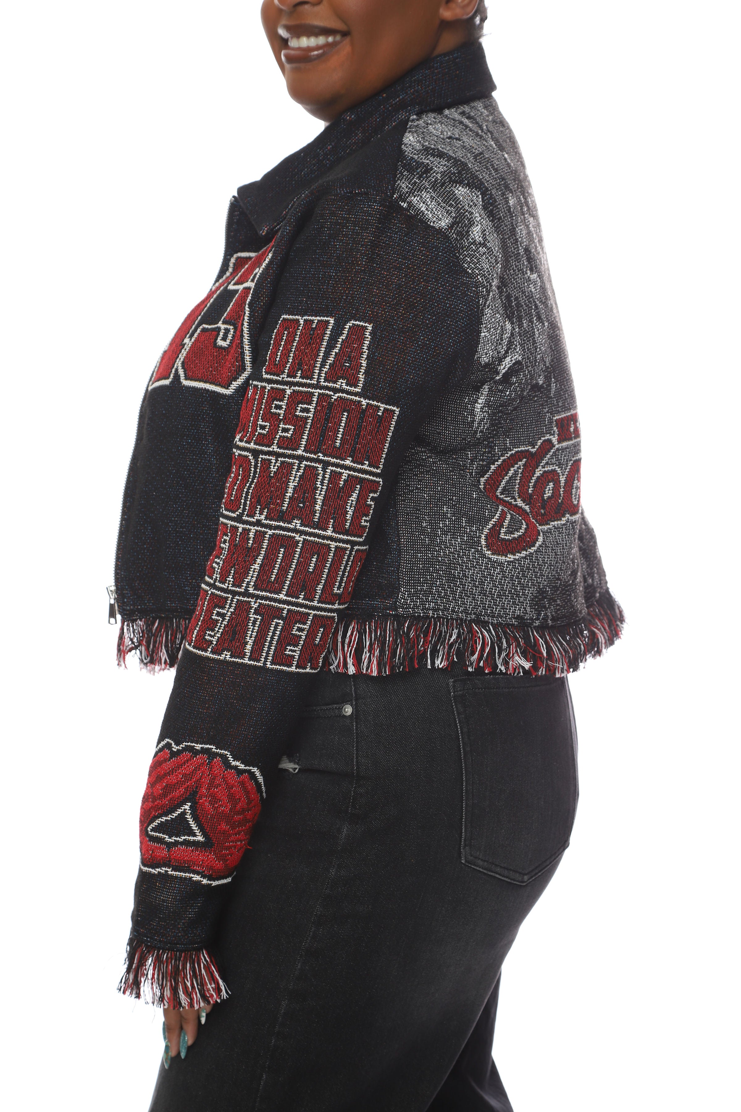 Delta Sigma Theta Black Tapestry Jacket-Social Action