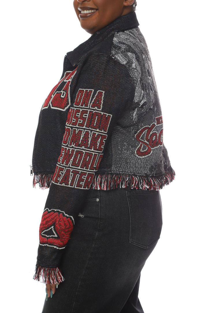 Black Delta Sigma Theta Tapestry Jacket-Social Action