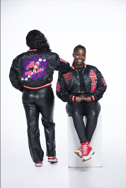 Delta Sigma Theta All of My Love Satin Bomber Jacket