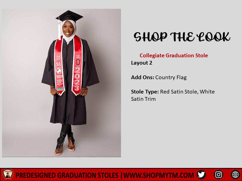 Collegiate Graduation Stole w/ Garment Care Bag