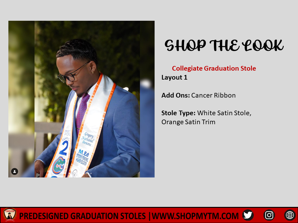 Collegiate Graduation Stole w/ Garment Care Bag