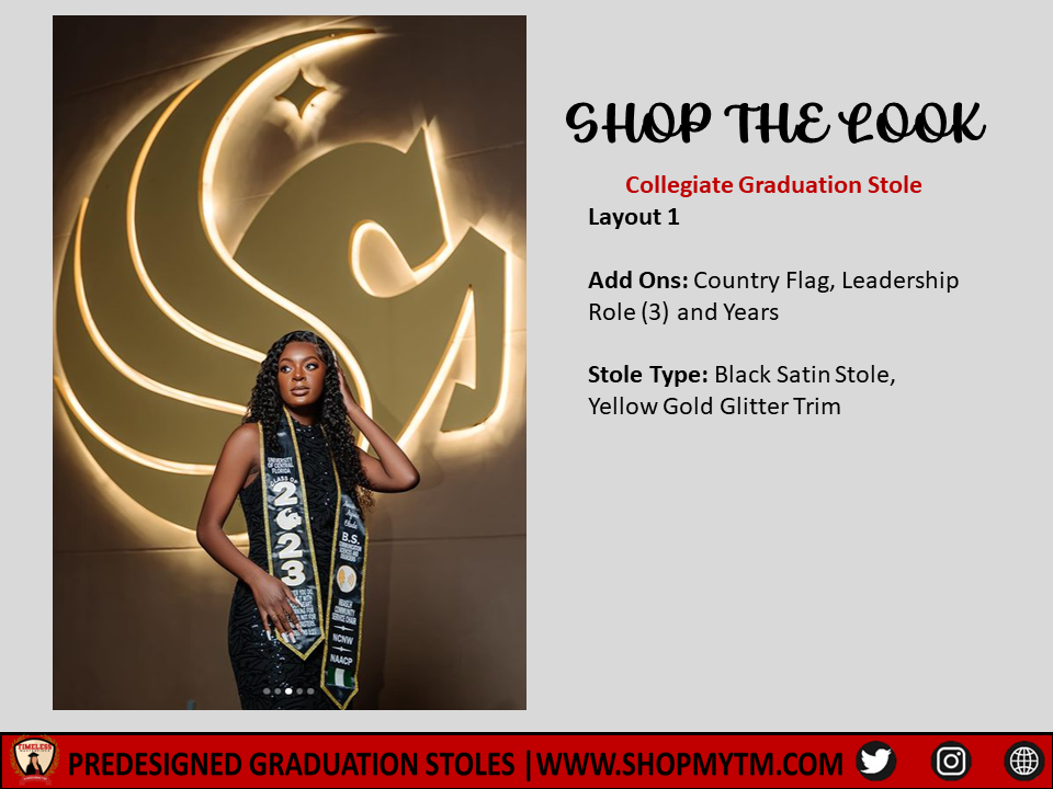Collegiate Graduation Stole w/ Garment Care Bag