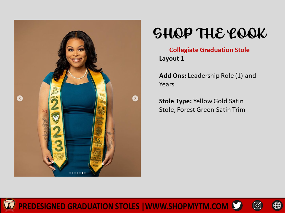 Collegiate Graduation Stole w/ Garment Care Bag