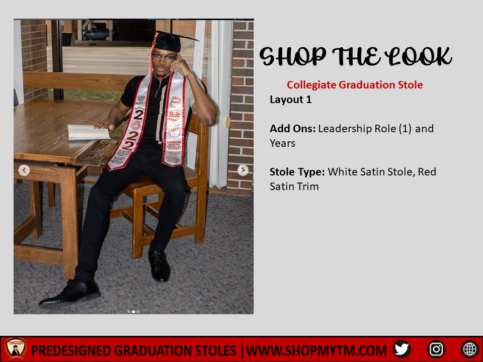 Collegiate Graduation Stole w/ Garment Care Bag