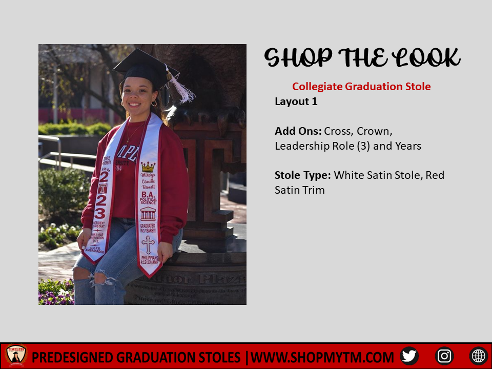 Collegiate Graduation Stole w/ Garment Care Bag