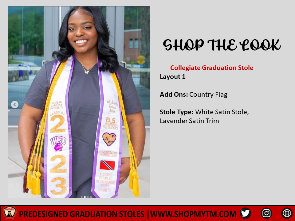 Collegiate Graduation Stole w/ Garment Care Bag