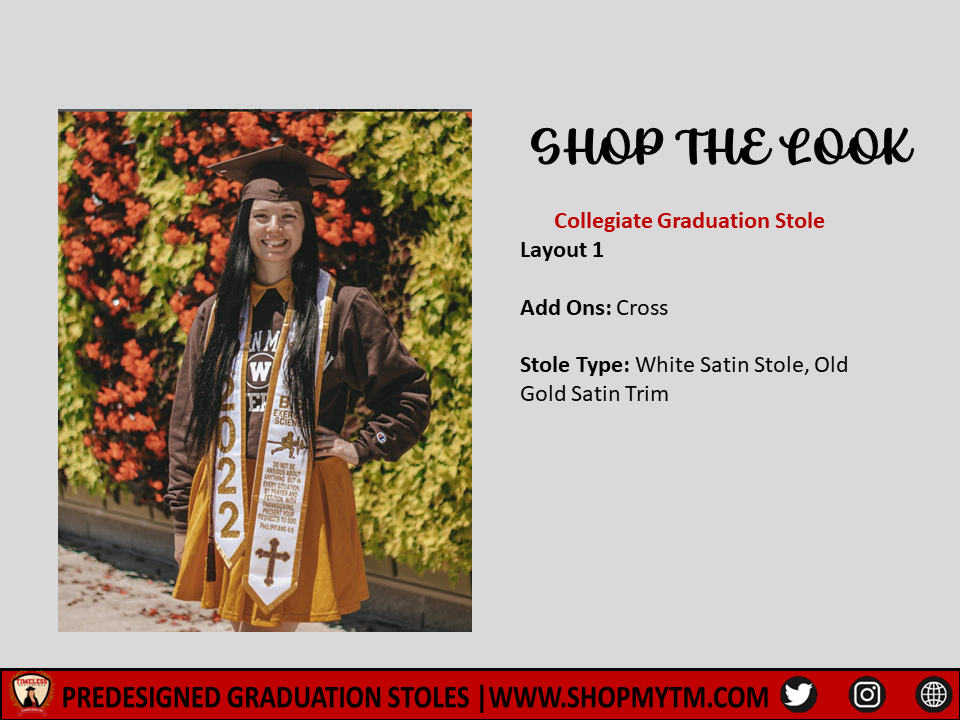 Collegiate Graduation Stole w/ Garment Care Bag
