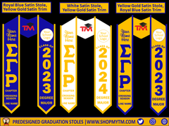 Sigma Gamma Rho Custom Predesigned Graduation Stole w/ Garment Care Bag