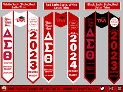 Delta Sigma Theta Custom Predesigned Graduation Stole w/ Garment Care Bag