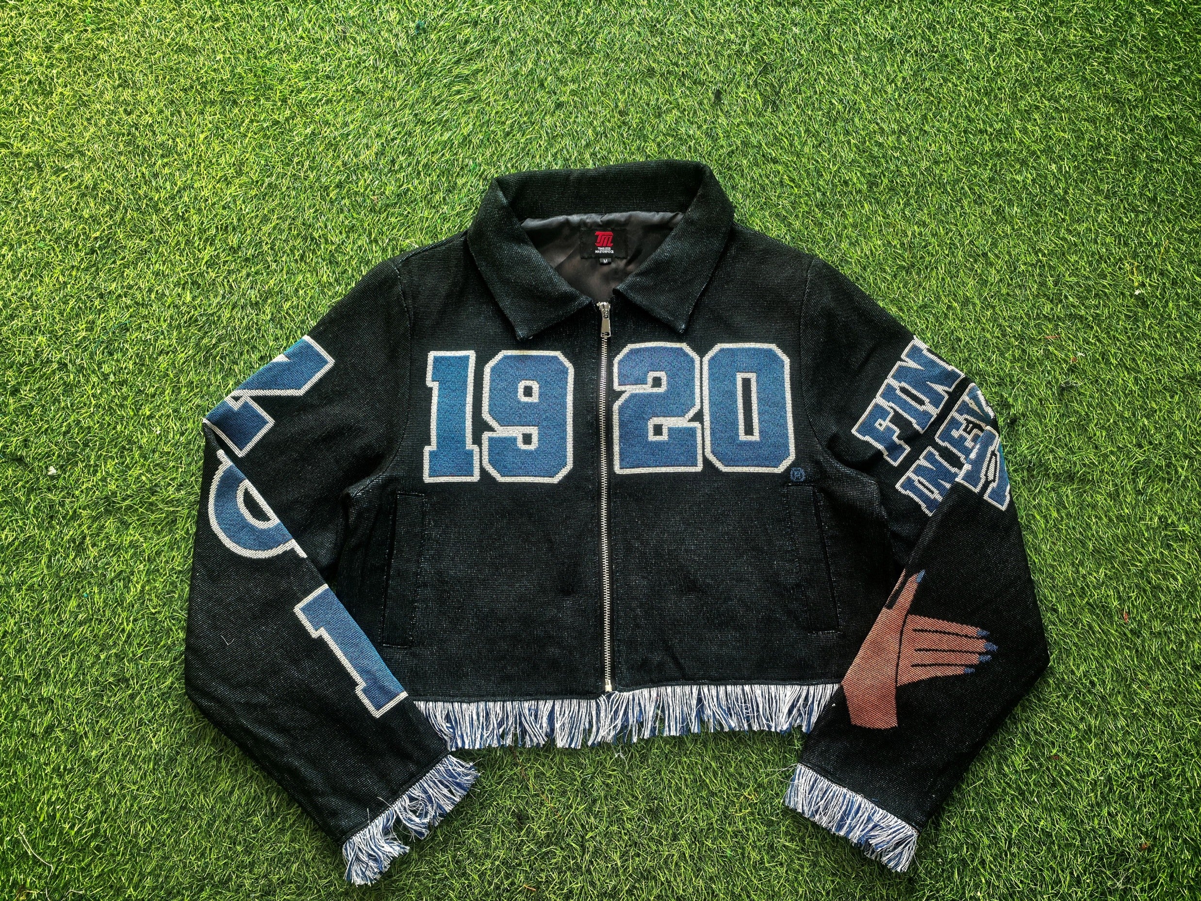 Zeta Phi Beta Black 1920 Tapestry Cropped Jacket