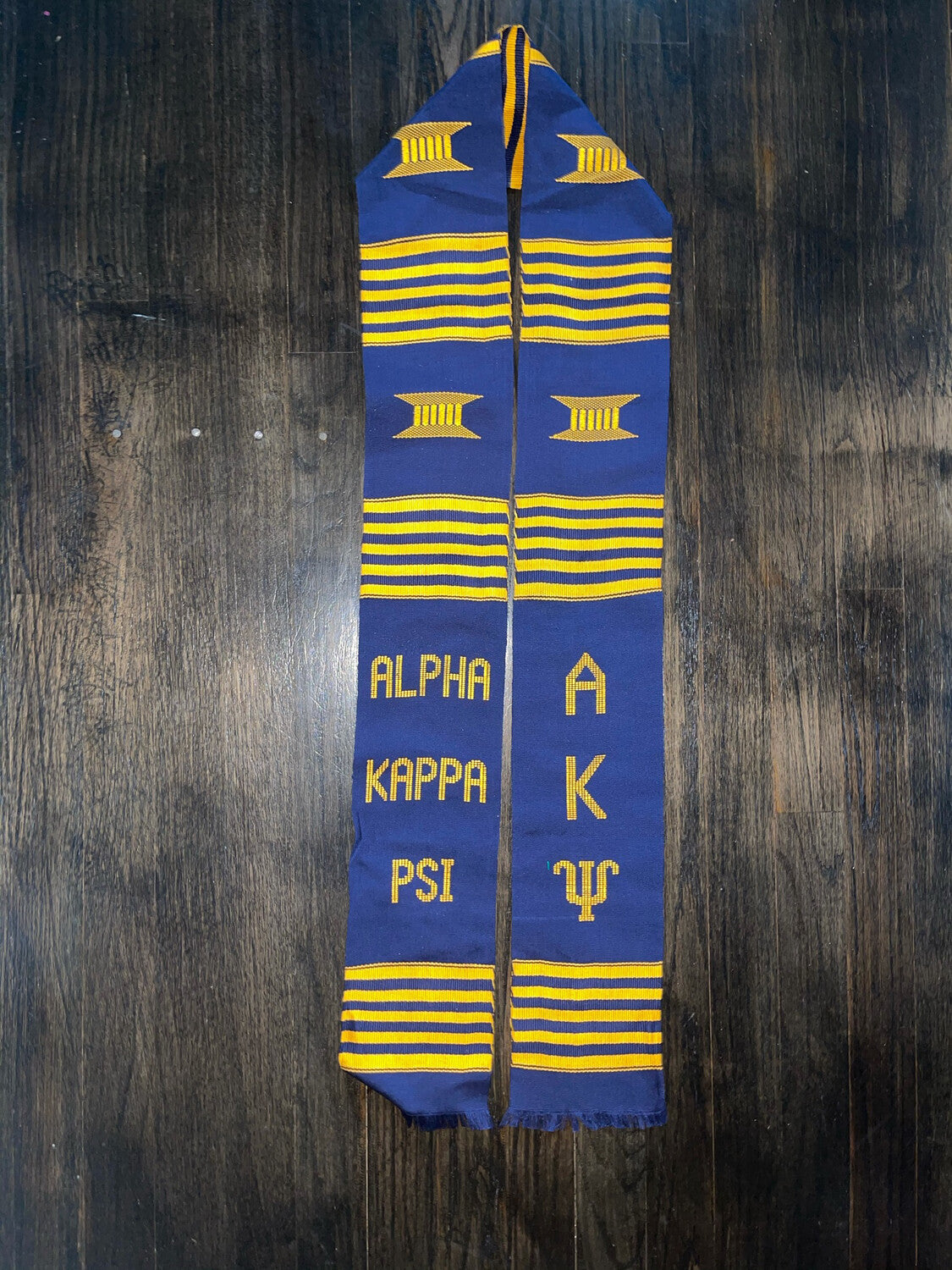 Alpha Kappa Psi Kente Cloth Graduation Stole w/ Garment Care Bag