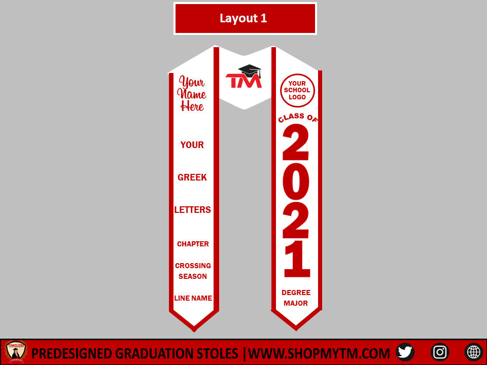 Freestyle Greek Graduation Stole
