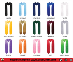 PLAIN 72" Graduation Satin Stole, Satin Trim